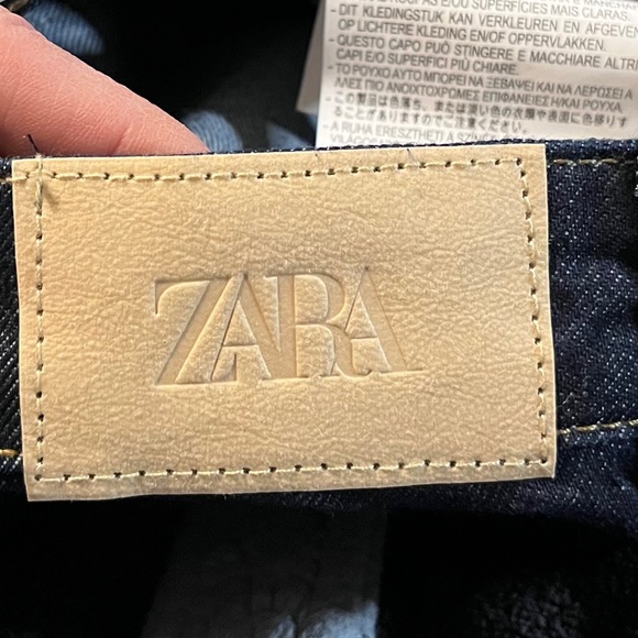 Zara Women's Flare Wide Leg Jeans - Dark Blue - Picture 9 of 10